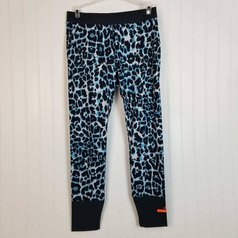 Adidas Stella McCartney Leopard Print Running Legging Blue Black Small